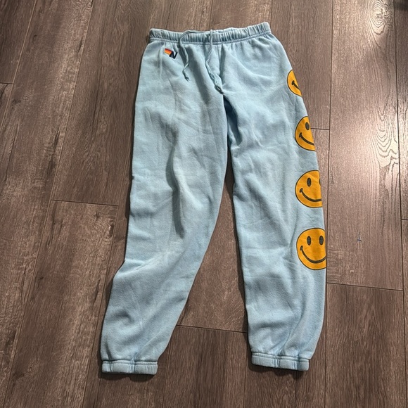 Aviator Nation Smiley Sweatpants Sky Small - Picture 4 of 9